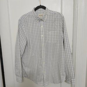 Dockers Mens White Plaid Button Down Dress Shirt New - Size M